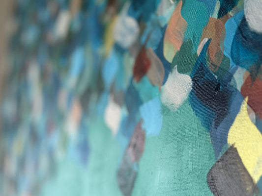 Nahaufnahme des Bildes Leaves of Light bei der Entstehung